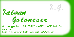 kalman goloncser business card